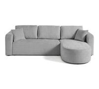 Bestmobilier - Canapé d'angle Convertible avec Coffre Réversible Miro en Velours - Canapé Lit - Sofa Gris 4 Places - Angle Droit - ou Gauche - Salon