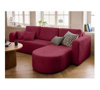 Miro - canapé d'angle réversible - 4 places - convertible avec coffre - en velours texturé - Prune