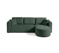 Miro - canapé d'angle réversible - 4 places - convertible avec coffre - en velours texturé - Vert