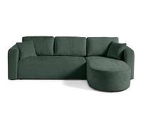 Miro - canapé d'angle réversible - 4 places - convertible avec coffre - en velours texturé - Vert Vert G
