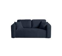 Miro - canapé droit 2 places - en velours texturé - Bleu