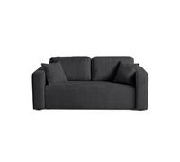 Miro - canapé droit 2 places - en velours texturé - Gris Anthracite