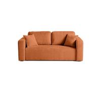 Miro - canapé droit 2 places - en velours texturé - Rouille