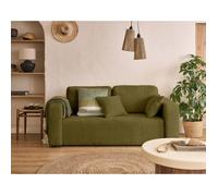 Miro - canapé droit 2 places - en velours texturé - Vert Olive