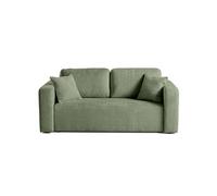 Miro - canapé droit 2 places - en velours texturé - Vert sauge