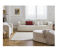 Miro - canapé droit 3 places - convertible avec coffre - en velours texturé - Beige