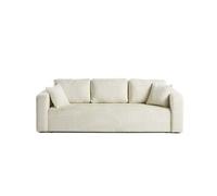 Miro - canapé droit 3 places - convertible avec coffre - en velours texturé - Beige