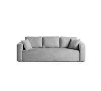 Miro - canapé droit 3 places - convertible avec coffre - en velours texturé - Gris