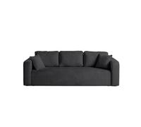 Miro - canapé droit 3 places - convertible avec coffre - en velours texturé - Gris Anthracite