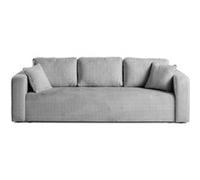 Miro - canapé droit 3 places - convertible avec coffre - en velours texturé - Gris