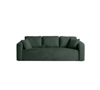Miro - canapé droit 3 places - convertible avec coffre - en velours texturé - Vert
