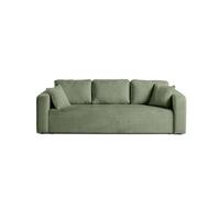Miro - canapé droit 3 places - convertible avec coffre - en velours texturé - Vert sauge