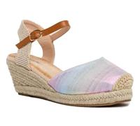 Miro Travel Wear Miro Boho Chic Espadrilles en jute pour femme avec dentelle et sangle de cheville, Nacre, 36 EU