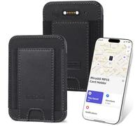Miroddi Portefeuille minimaliste avec porte-cartes de crédit pour homme et femme avec Find My, noir, noir, Localiser mon porte-cartes