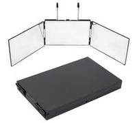 Miroir 3 Faces Coiffure Rasage LINFE , Suspendu RéTractable RéGlable Miroir de Douche - Noir Noir