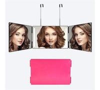 Miroir 3 Faces Coiffure Rasage LINFE Suspendu RéTractable RéGlable Miroir de Douche - Rose Rose G