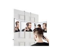 Miroir 360° pliable 3 faces, grossissant, réglable, crochet rétractable Label