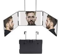 Miroir 360°,Self Cut Miroir 3 Faces Pliable,De Coiffeur Voir L'arrière De La Tête pour La Coupe De Cheveux,Le Coiffage,Le