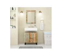 vidaXL Miroir 70x50 cm bois massif de récupération et verre Multicolore