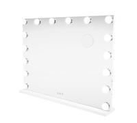 MonsterShop Miroir à LED 80 x 60 cm Maquillage Bluetooth tactile Luminosité réglable Blanc