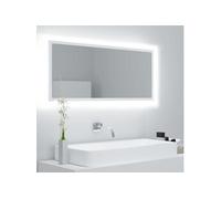 Miroir à LED de salle de bain Blanc 100x8,5x37 cm Acrylique