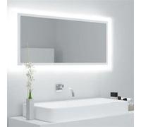 Miroir à LED de salle de bain Blanc 100x8,5x37 cm Acrylique Blanc G