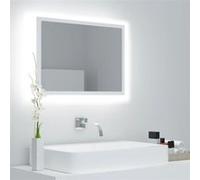 Vidaxl Miroir À Led De Salle De Bain Blanc 60x8,5x37 Cm Aggloméré