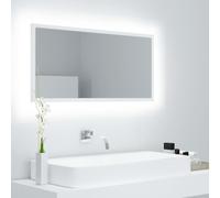 Miroir à LED de Salle de Bain Maquillage Courtoisie Blanc Acrylique vidaXL