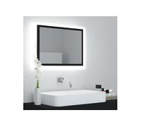 Miroir à LED de salle de bain Noir 60x8,5x37 cm Acrylique Noir G