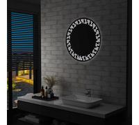 vidaXL Miroir à LED pour Salle de Bain Miroir à Eclairage Miroir à Lumière Economie d'Energie Miroir Rond Miroir Mural 144721