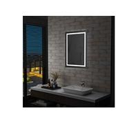 Miroir à LED pour Salle de Bains et Capteur Tactile Miroir Carré Miroir à Lumière Miroir à Eclairage Economie d'Energie Maison Intérieur 60x80 cm