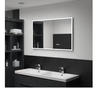 vidaXL Miroir à LED et capteur tactile et affichage d'heure 100x60 cm