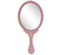 Miroir à main 1pc, 9, 8x4, 5 pouces Miroir à main vintage avec poignée décorative en relief et trou suspendu pour les filles et les dames.