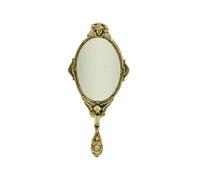 Miroir à main en laiton poli avec poignée anges artisanat Made in Italy