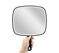 Miroir à main extra large, miroir noir avec poignée, pratique et élégant pour une utilisation à la maison
