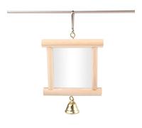 Miroir à oiseaux pour cage | Enrichissement à suspendre | Pendentif en forme de cloche pour perroquet, calopsittes canaris, conures de petite, moyenne et grande races d'intérieur