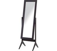 HOMCOM Miroir à Pied Inclinaison réglable miroir de sol Pleine Longueur Dressing Chambre salon dim. 47L x 46l x 148H cm MDF Brun foncé