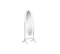 HOMCOM Miroir à Pied Ovale Style Shabby Chic Inclinaison réglable dim. 48L x 46l x 147H cm MDF Blanc
