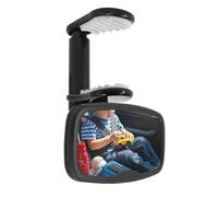 Miroir à pince réglable, grand angle résistant aux chocs, rétroviseur compact avec rembourrage de sécurité, miroirs en verre incassable, rétroviseurs de voiture avec rotation à 360°, voyage intérieur