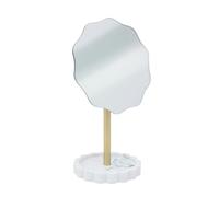 Miroir à Poser Design "Marby" 27cm Blanc & Or
