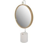 Miroir à Poser Rond "Eleganca" 75cm Blanc & Or