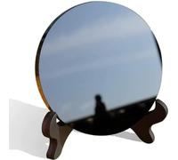 Miroir à scrying en obsidienne noire naturelle avec support 15 cm - Cristaux de guérison pour sorcellerie, divination, méditation et décoration en cristal - 15 cm