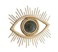 Miroir à suspendre en rotin - Miroir mural en rotin - Décoration murale