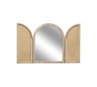 The Home Deco Factory – Miroir Bali à volets – MDF et canage – Marron H50×L40×P1,5 cm