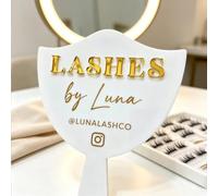 Miroir Accessoire Sur Mesure Pour Pro Des Cils, Panneau Portable Personnalisé Nom Salon Extensions, Outil Acrylique Pour Clichés Réseaux Sociaux