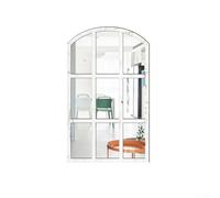Miroir acrylique autocollant mural fenêtre demi-lune décoration murale créative autocollant cadre en bois film miroir décoratif 44 x 27 cm pour salon, chambre à coucher, couloir, design moderne de la