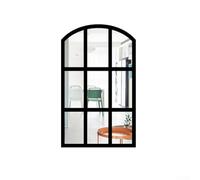 Miroir acrylique autocollant mural fenêtre demi-lune décoration murale créative autocollant cadre en bois film miroir décoratif 44 x 27 cm pour salon, chambre à coucher, couloir, design moderne de la