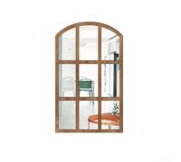 Miroir acrylique autocollant mural fenêtre en demi-lune décoration murale créative autocollant cadre en bois film miroir décoratif 44 x 27 cm pour salon, chambre à coucher, couloir, design d'intérieur