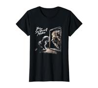 Miroir Amusant Lion et Chaton How You See Yourself Matters T-Shirt Graphique avec Valeur