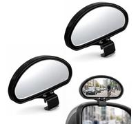 Miroir Angle Mort Grand Angle pour Conduite Accompagnée, Élimine les Zones Aveugles, Pack de 2 Rétroviseur Réglable pour Voiture et Camion, Assistant Stationnement, Noir